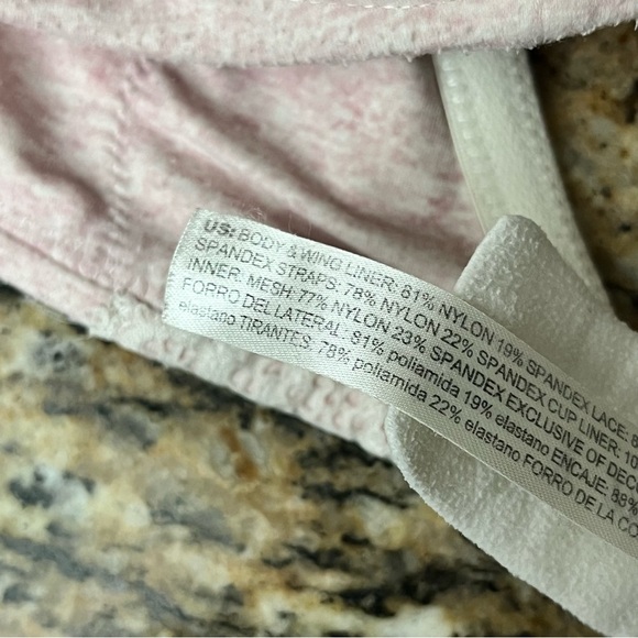 Soma 36C Embraceable Demi Lace Trim Bra Pink Underwire - Picture 5 of 7